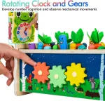 Woodmam 6 in 1 Wooden Montessori Toys for 1 Year Old Whack a Mole Game Hammering Pounding Toy with Xylophone Carrot Harvest Game Learning Developmental Toys