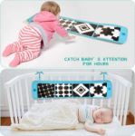 Picture of WOODMAM Montessori Toys for Babies 0-6 Months, 8 in 1 Learning Educational Sensory Toys for Newborn 0-3-6 Months, Includes Tissue Box, High Contrast Baby Toys, Spinning Drum, Teether and More